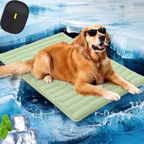 Vgpbphj Pfoten Chill Kühlmatte, Pfotenchill Kühlmatte Hund selbstkühlend ohne Gel, Die Innovative Kühlmatte für Hunde, Wendbar, Aus Kühlgewebe, Ideal für Zuhause, Reisen (Green,XL: 150 * 101cm) Vgpbphj Pfoten Chill Kühlmatte, Pfotenchill Kühlmatte Hund selbstkühlend ohne Gel, Die Innovative Kühlmatte für Hunde, Wendbar, Aus Kühlgewebe, Ideal für Zuhause, Reisen (Green,XL: 150 * 101cm) von Vgpbphj