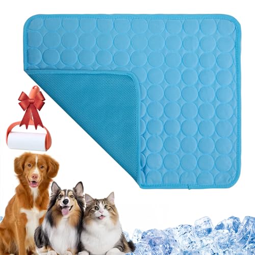 Vgpbphj Pfotenfrost Matte, Paw Frost Kühlmatte für Katzen und Hunde - Selbstkühlende Decke, waschbares Kühlbett für Haustiere, ideal für Haus, Auto und Garten (Blau, M-50 * 60 cm) von Vgpbphj