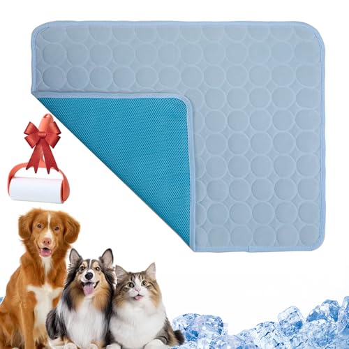 Vgpbphj Pfotenfrost Matte, Paw Frost Kühlmatte für Katzen und Hunde - Selbstkühlende Decke, waschbares Kühlbett für Haustiere, ideal für Haus, Auto und Garten (Hellblau, L-55 * 70 cm) von Vgpbphj
