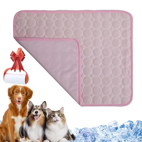 Vgpbphj Pfotenfrost Matte, Paw Frost Kühlmatte für Katzen und Hunde - Selbstkühlende Decke, waschbares Kühlbett für Haustiere, ideal für Haus, Auto und Garten (Rosa, L-55 * 70 cm) von Vgpbphj