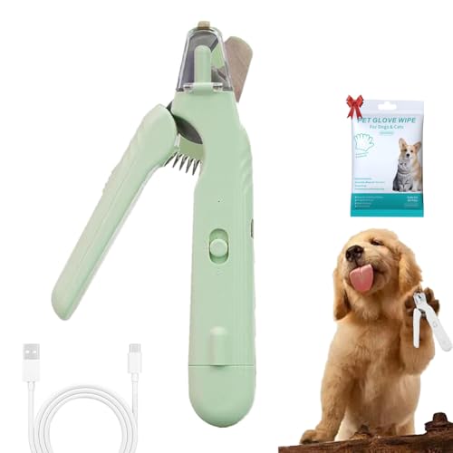 Vgpbphj Pupnourish Nail Trimmer, The Safetrim PupNourish, 2-in-1 Dog Nail Trimmers and Dog Nails Grinder with LED Lights and Guard, Silent Electric Pet Paw Grooming Tool (Green) von Vgpbphj