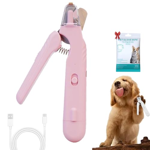 Vgpbphj Pupnourish Nail Trimmer, The Safetrim PupNourish, 2-in-1 Dog Nail Trimmers and Dog Nails Grinder with LED Lights and Guard, Silent Electric Pet Paw Grooming Tool (Pink) von Vgpbphj