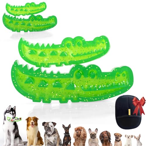 Vgpbphj Slow-feed Chew & Fetch Krokodil Hundespielzeug, Hund Slow Feeder Interaktives Puzzle-Spielzeug, niedliches Kauspielzeug, Alligator-Leckerli-Spender für kleine, mittelgroße und große Hunde (S+L von Vgpbphj