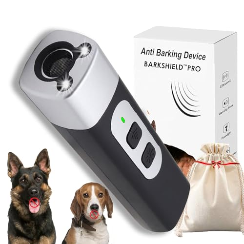 Vgpbphj The Barkshield Pro - Bark Shield Anti Barking Device for Dogs, Ultrasonic Dog Barking Device, 25000-40000 Hz Three-Speed Variable Frequency and LED Flashlight, for Small Large (Black) von Vgpbphj