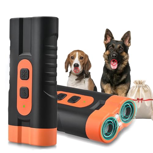 Vgpbphj The Barkshield Pro - Bark Shield Anti Barking Device for Dogs, Ultrasonic Dog Barking Device, 25000-40000 Hz Three-Speed Variable Frequency and LED Flashlight, for Small Large (Orange-B) von Vgpbphj