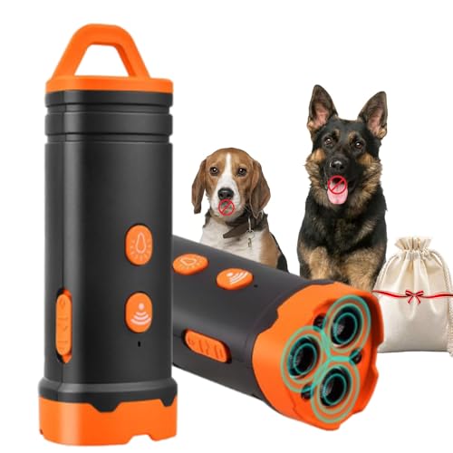 Vgpbphj The Barkshield Pro - Bark Shield Anti Barking Device for Dogs, Ultrasonic Dog Barking Device, 25000-40000 Hz Three-Speed Variable Frequency and LED Flashlight, for Small Large (Orange-C) von Vgpbphj