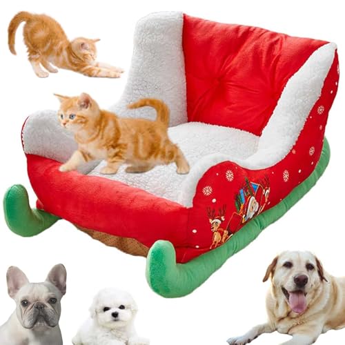 Vgpbphj Weihnachtsschlitten Hundebett, Festliches Plüsch-Weihnachtsmann-Schlitten, Weihnachts-Hundebett, Urlaubsmotiv, Haustierbett für drinnen und draußen, Katze & Hund, waschbar und sehr langlebig Vgpbphj Weihnachtsschlitten Hundebett, Festliches Plüsch-Weihnachtsmann-Schlitten, Weihnachts-Hundebett, Urlaubsmotiv, Haustierbett für drinnen und draußen, Katze & Hund, waschbar und sehr langlebig von Vgpbphj