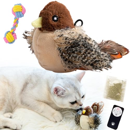 Vgpbphj Whiskersandclaws Interaktives Flapping Bird Spielzeug Mit Zwitschern Für Katzen - 3-Gang-Modus-Zyklus von Vgpbphj