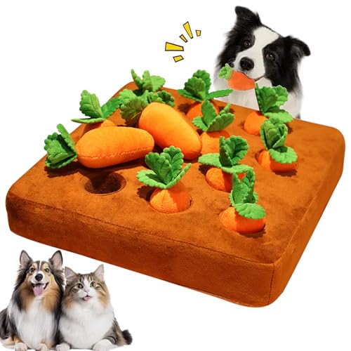Vgpbphj ZooPull - Intelligenzspiel für Vierbeiner, ZooLoop Katzenspielzeug, SchnüFfelmatte Hund, Interaktiven Spielzeug Karotten PlüSchtier füR Langeweile Lindern (Kein Sound) von Vgpbphj