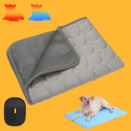 Vgpbphj Zoocool - Kühlmatte Für Hunde Und Katzen, Kühldecke Hund Ohne Gel, Sommer Kühlkissen Für Hunde, Selbstkühlend, Für Zuhause Unterwegs Oder Im Auto (Grey,M/60 * 50cm) von Vgpbphj