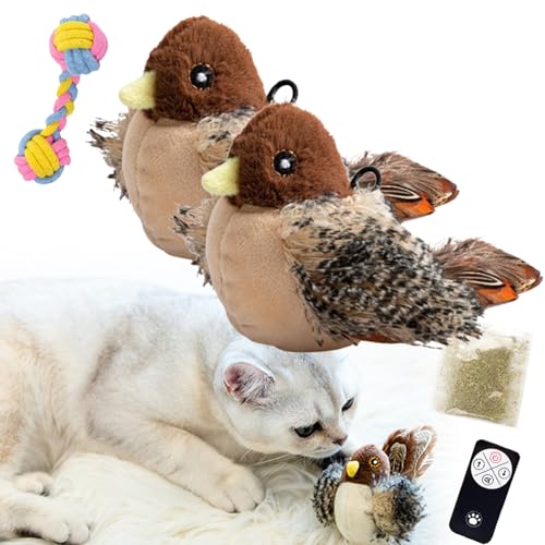 Whiskersandclaws Interaktives Flattern-Vogelspielzeug für Katzen - Zwitschern und Flapping Simulation Whiskersandclaws Interaktives Flattern-Vogelspielzeug für Katzen - Zwitschern und Flapping Simulation von Vgpbphj