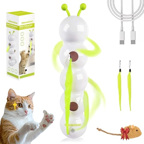 Wusel Wurm, Wuselwurm Katzenspielzeug, Smart Motion Katzenspielzeug Mit Wurmdesign, Interaktives Spielzeug füR Katzen, FöRdert Jagdtrieb & Bewegung, Playground on Your Wall for Indoor Cats (white) Wusel Wurm, Wuselwurm Katzenspielzeug, Smart Motion Katzenspielzeug Mit Wurmdesign, Interaktives Spielzeug füR Katzen, FöRdert Jagdtrieb & Bewegung, Playground on Your Wall for Indoor Cats (white) von Vgpbphj