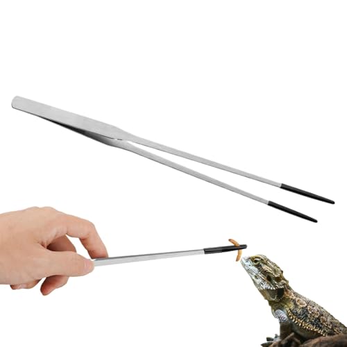 Extralange Futternägel für Reptilien, Zangen für Bartdrachen, Tweezer Barbu-Drache, Terrarium mit Gummispitze | Zubehör für Bart-Drachen-Tanks von 10,6 cm von Vgvgaj