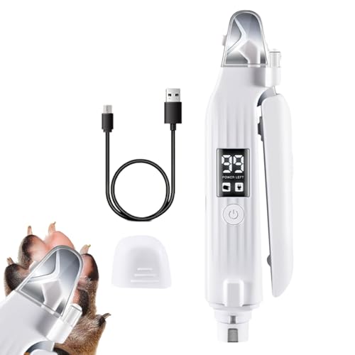 Trimmer von Hundenägeln für die Fellpflege, elektrischer Nageltrimmer | Nageltrimmer für Hunde und Katzen, wiederaufladbar mit LED-Licht, Werkzeug zur Fellpflege von Haustierpfoten von Vgvgaj
