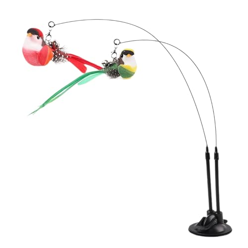 Vgvgaj Katzenangel - Interaktive Katzenangel mit Spielzeug,Abnehmbarer Saugnapf 2 in 1 Interaktiv Doppel Vogel mit Zwitschern zur Förderung von Jagdtraining Alleinspiel bei wenig Energie Vgvgaj Katzenangel - Interaktive Katzenangel mit Spielzeug,Abnehmbarer Saugnapf 2 in 1 Interaktiv Doppel Vogel mit Zwitschern zur Förderung von Jagdtraining Alleinspiel bei wenig Energie von Vgvgaj