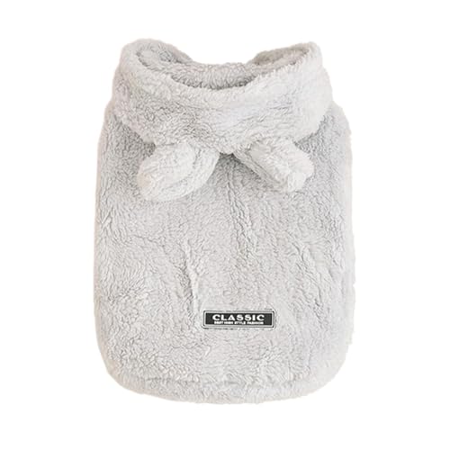 Warmer Hundemantel für den Winter, Sweatshirt, Kätzchen, einfarbig, warme Bärenohren | Süßes und warmes Sweatshirt für Welpen, weiches und warmes Kostüm für kleine Katzen, Hunde von Vgvgaj