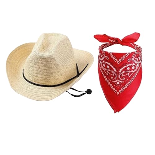 Vhersily Cowboyhut und Bandana für Haustiere, Kostüm für kleine Hunde, Katzen, Party-Dekoration von Vhersily