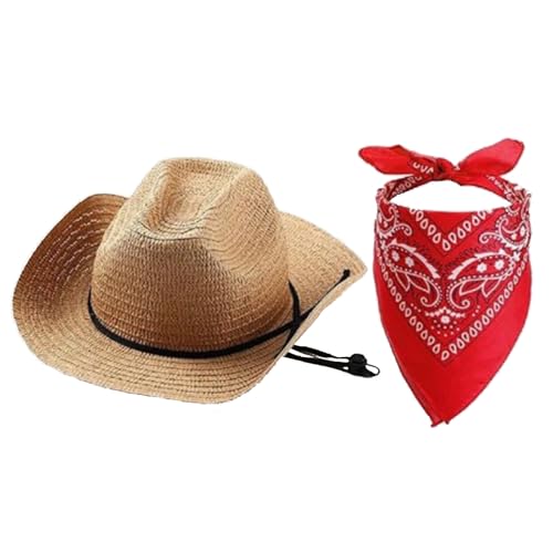Vhersily Cowboyhut und Bandana für Haustiere, Kostüm für kleine Hunde, Katzen, Party-Dekoration von Vhersily