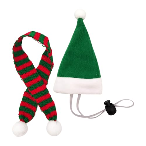 Vhjlfig Huhn-Kleidung, Weihnachtsmann-Cosplay-Verkleidung, kleine Tier-Weihnachtsmütze mit verstellbarem Kinnriemen, für Henne, Hamster, Kaninchen, Kätzchen, , Welpen, Eidechsen von Vhjlfig