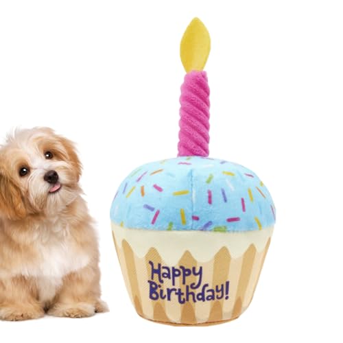 Vhjlfig Hundegeburtstagstorte – Happy Birthday Cake Gefülltes Hundespielzeug – weiches kaufestes Haustier-Foto-Requisiten für große, mittelgroße und kleine Rassen von Vhjlfig