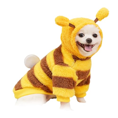 Vhjlfig Hundepullover - Biene Kalte Jahreszeit Mantel | Warme Kleidung Sweater Kostüm für Yorkie Chihuahua Katze Junge Mädchen Herbst Winter Halloween Weihnachten von Vhjlfig