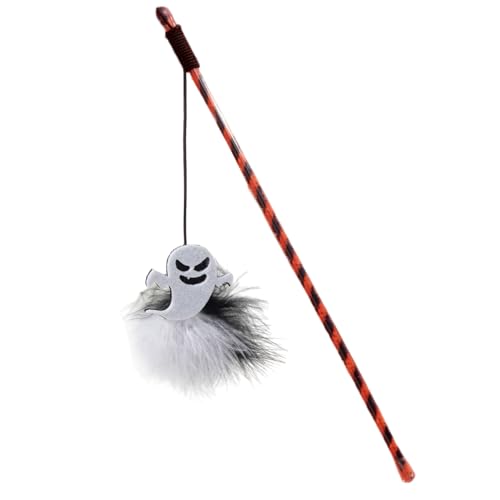 Vhjlfig Katzenangel - Halloween Katzenangel Indoor - Trainingsspielzeug Mit Kürbisgeist Gegen Langeweile Für Drinnen Und Draußen von Vhjlfig