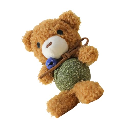 Vhjlfig Katzenminze-Spielzeug, interaktiver Plüschtier, Katzenminze, Ball – Bereicherung, sensorische Stimulation, Kätzchen-Spielzeug für Zahnreinigung, Übung, Linderung von Langeweile, Erkundung von Vhjlfig