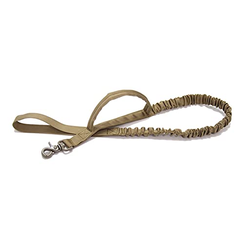 Haustier-Rutschseil, Hundeleine, Outdoor-Geschirr, Hundeseil, Haustier-Traktion, Tarnung, elastische Pufferkette, Halsband, Training, mittelgroße und große Leinen (Farbe: Schwarz) (Color : Dark Khaki von VhoMes