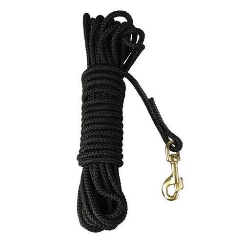 Haustier-Schlupfseil, Hundeleine, 3 m bis 20 m, Haustier-Hundetraining, Tracking-Leine, Nylon, extra langes Laufseil, Gürtel, rutschfeste Schwarze Leinen (Farbe: A, Größe: 20 m) (Color : A, Size : 3 von VhoMes