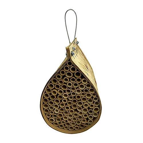 Vie Naturals Bambus-Bienenhaus in Tropfenform, 15 x 15 x 10 cm von VIE