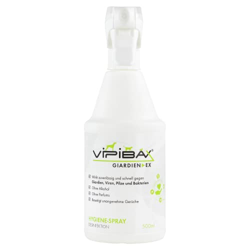 ViPiBaX Giardien-Spray für Hund, Katze & Co - Geruchsentferner - Hygiene-Spray - Effektive Desinfektion gegen Giardien, Viren, Pilze & Bakterien - 500ml von ViPiBaX viren pilze bakterien ex