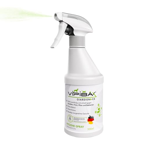 ViPiBaX Giardien-Spray für Hund, Katze & Co - Geruchsentferner - Hygiene-Spray - Effektive Desinfektion gegen Giardien, Viren, Pilze & Bakterien - 500ml von ViPiBaX viren pilze bakterien ex