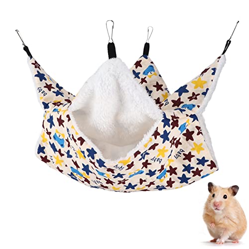 Hamster Hängematte, Warm Pet Hanging BunkBed Pet Hanging Bed for Pet[Kleiner Code, Cartoon-Stars] Dekor von ViaGasaFamido