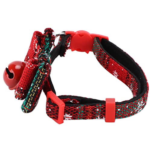 ViaGasaFamido Hundehalsbänder, verstellbares Halsband, verstellbare Hundehalsbänder mit Fliege für Urlaub und Weihnachten[Katzenhalsband: Schneegrün, XS] Halsbänder von ViaGasaFamido