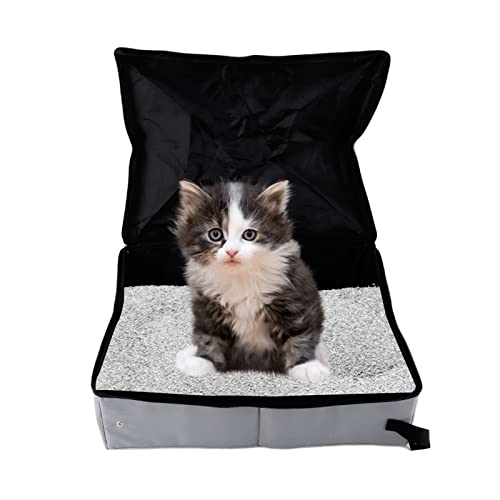ViaGasaFamido Katzentoilette, auslaufsichere Reisetoilette Tragbare Katzentoilette mit Deckel und Griff für Reisen im Freien[S] Fell- & Krallenpflege von ViaGasaFamido