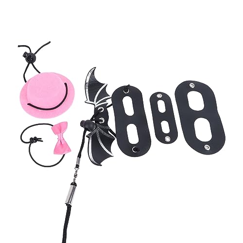 ViaGasaFamido Verstellbare Bartagame-Leine mit Hut-Fliege-Kragen – Modisches und Niedliches Eidechsen-Kostüm für Outdoor-Aktivitäten (Rosa) von ViaGasaFamido