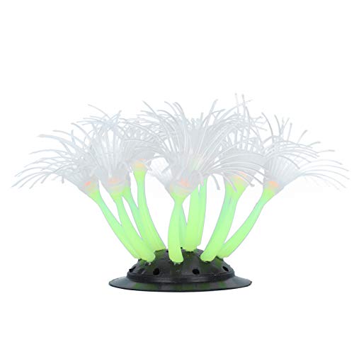 ViaGasaFamido Aquarium Aquarium Dekoration, künstliche Sonnenblume Koralle Silikon Simulation Wasserpflanze Aquarium Aquarium Dekoration[Leuchtendes Grün] Blumen von ViaGasaFamido