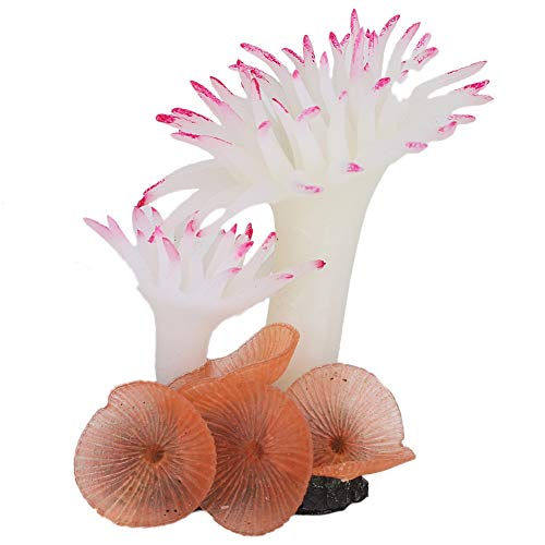 Aquarium Korallen Ornament, Silikon Helle Farbe Aquarium Künstliche Vollelastische Simulation Korallen Fisch Tanks Meeresboden Weicher Körper Pflanzenlandschaft Dekoration[Weiß]Korallen von ViaGasaFamido