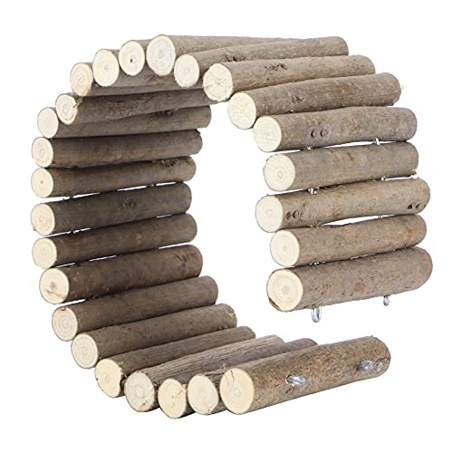 ViaGasaFamido Hamster Holzzaun, Hamster Holz Versteck Kleintiere Applewood Arch Bridge Spielzeug Haustier Käfig Zubehör für Ratten Nagetiere Schildkröte Eichhörnchen Goldener Bär(60CM) von ViaGasaFamido