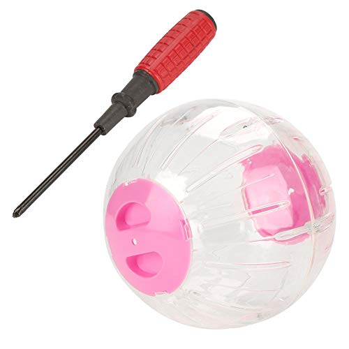 Hamster-Übungsball, 18,5 cm Hamster-Übungsrad Leises Laufrad Mini-Jogging-Laufball Acryl-Außenring Aerodynamisches Laufband für Rennmäuse Chinchillas-Meerschweinchen[Rosa] Spielzeug von ViaGasaFamido