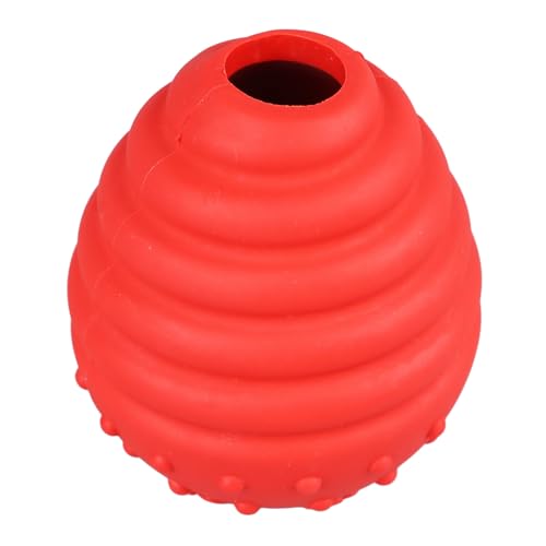 ViaGasaFamido Interaktives Leckerli-Ballspielzeug für Hunde und Katzen, Stimuliert die Intelligenz, Langlebiges Gummi, Futterleck-Design, Rote Farbe, Verbessert die Interaktion (Rot) von ViaGasaFamido