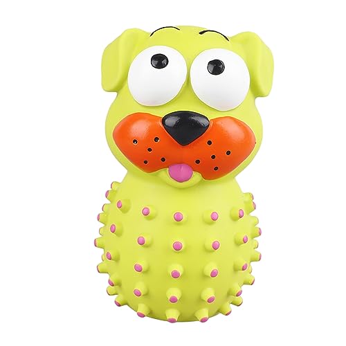 ViaGasaFamido Süßes Haustier-Kauspielzeug für Hunde, Bissfeste Mundreinigung mit Weichem Kunststoffmaterial, Gelb (Vorgewölbter Blindenhund) von ViaGasaFamido