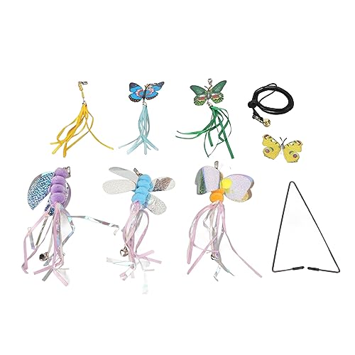 ViaGasaFamido Verstellbares Elastisches Seil, Interaktives Hängendes Katzenspielzeug-Set mit Glocke, Selbstspielend für Türrahmen, Schranktür von ViaGasaFamido