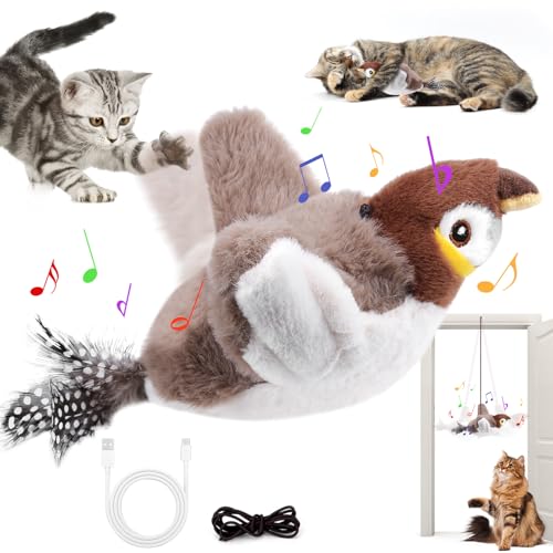 Vibbang Katzenspielzeug Vogel Spielzeug Katze, Interaktives Katzenspielzeug Selbstbeschäftigung, Elektrisches Vogelspielzeug für Katzen, mit USB-Aufladung, für Katzen zum Beißen und Kauen Vibbang Katzenspielzeug Vogel Spielzeug Katze, Interaktives Katzenspielzeug Selbstbeschäftigung, Elektrisches Vogelspielzeug für Katzen, mit USB-Aufladung, für Katzen zum Beißen und Kauen von Vibbang