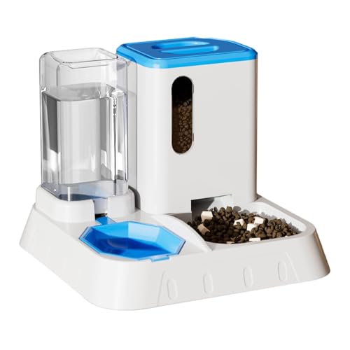 Automatischer Katzenfutterspender – Futterspender Wasserspender Set, Automatischer Katzenfutterspender | Gravitty Hund Wassernapf Spender mit Tierfutterschaufel, rutschfest, große Kapazität, von Vibhgtf