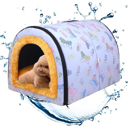 Haustier-Zeltbett – Hundehöhlenbett – warmes und wasserdichtes Katzenhaus mit Rutschfester Unterseite, Hunde- und Katzenhaus für den Innenbereich, Unterschlupf für streunende Katzen Haustier-Zeltbett – Hundehöhlenbett – warmes und wasserdichtes Katzenhaus mit Rutschfester Unterseite, Hunde- und Katzenhaus für den Innenbereich, Unterschlupf für streunende Katzen von Vibhgtf