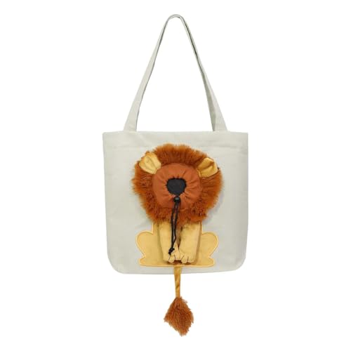 Haustiertasche aus – Schultertasche für Hunde, Tragetasche für Haustiere in Löwenform – niedliche atmungsaktive Schultertasche für Haustiere in Löwenform mit elastischem Kordelzug Haustiertasche aus – Schultertasche für Hunde, Tragetasche für Haustiere in Löwenform – niedliche atmungsaktive Schultertasche für Haustiere in Löwenform mit elastischem Kordelzug von Vibhgtf