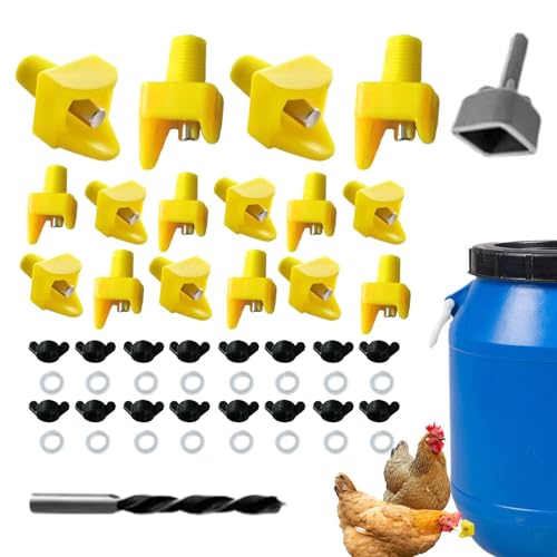 Horizontale Brustwarzen zum Versinken des Huhns: Trinkk für Brustwarzen für Geflügel mit horizontaler Seitenmontage, 16 Stück, Capezzoli für Wasser für Huhn von Vibhgtf