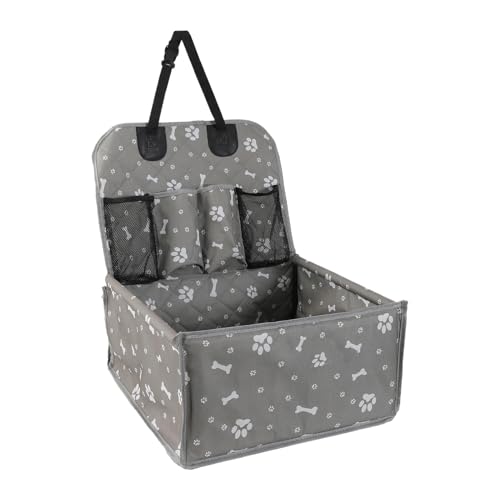 Hunde-Autositz-Tragetasche – Welpentasche mit Taschen | Wasserdichter Autositz aus Oxford-Gewebe mit verstellbarem Gurt für Kätzchen und Kleintiere von Vibhgtf