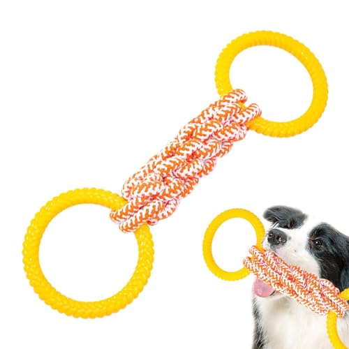 Hunde-Ziehspielzeug, Hunde-Schleppseil | Tauziehseil mit Doppelringen | Beißring für Welpen, Zahnreinigungsspielzeug für Hunde, wiederverwendbares Seil-Hundespielzeug für kleine Hunde der Französische Hunde-Ziehspielzeug, Hunde-Schleppseil | Tauziehseil mit Doppelringen | Beißring für Welpen, Zahnreinigungsspielzeug für Hunde, wiederverwendbares Seil-Hundespielzeug für kleine Hunde der Französische von Vibhgtf